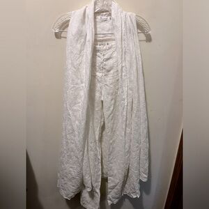Johnny Was JW Los Angeles two piece linen set white‎ XS